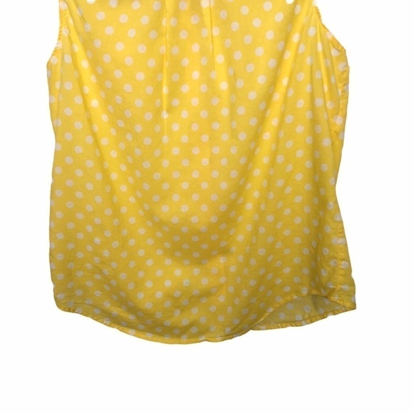 St John's Bay Yellow Polka Dot Sleeveless Blouse - Picture 6 of 7